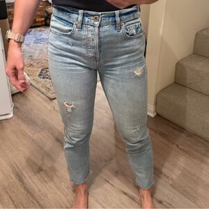 pistola Light Blue Distressed Ankle Jeans